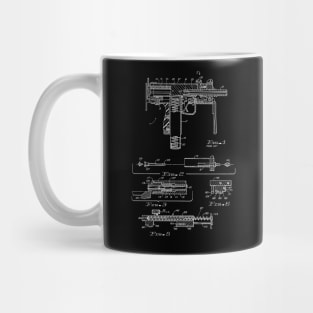 Machine Gun Adaptor Vintage Patent Drawing Mug